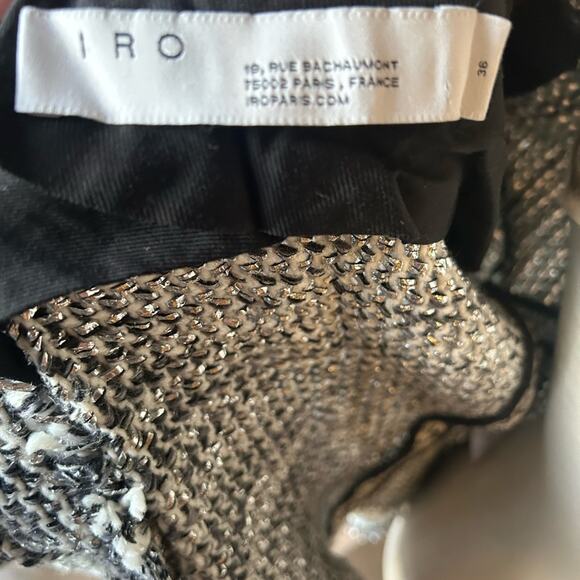 IRO Jacket Unplug Silver/White Metallic Tweed Size 36 Open Front - Picture 7 of 8